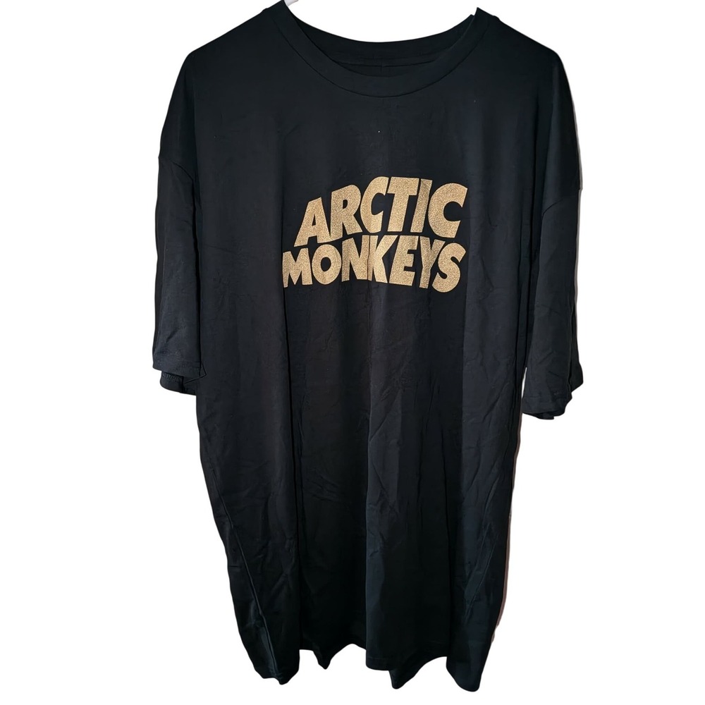 Arctic Monkeys North American Tour 2023 Black Gold Glitter Graphic T-Shirt‎ XXL